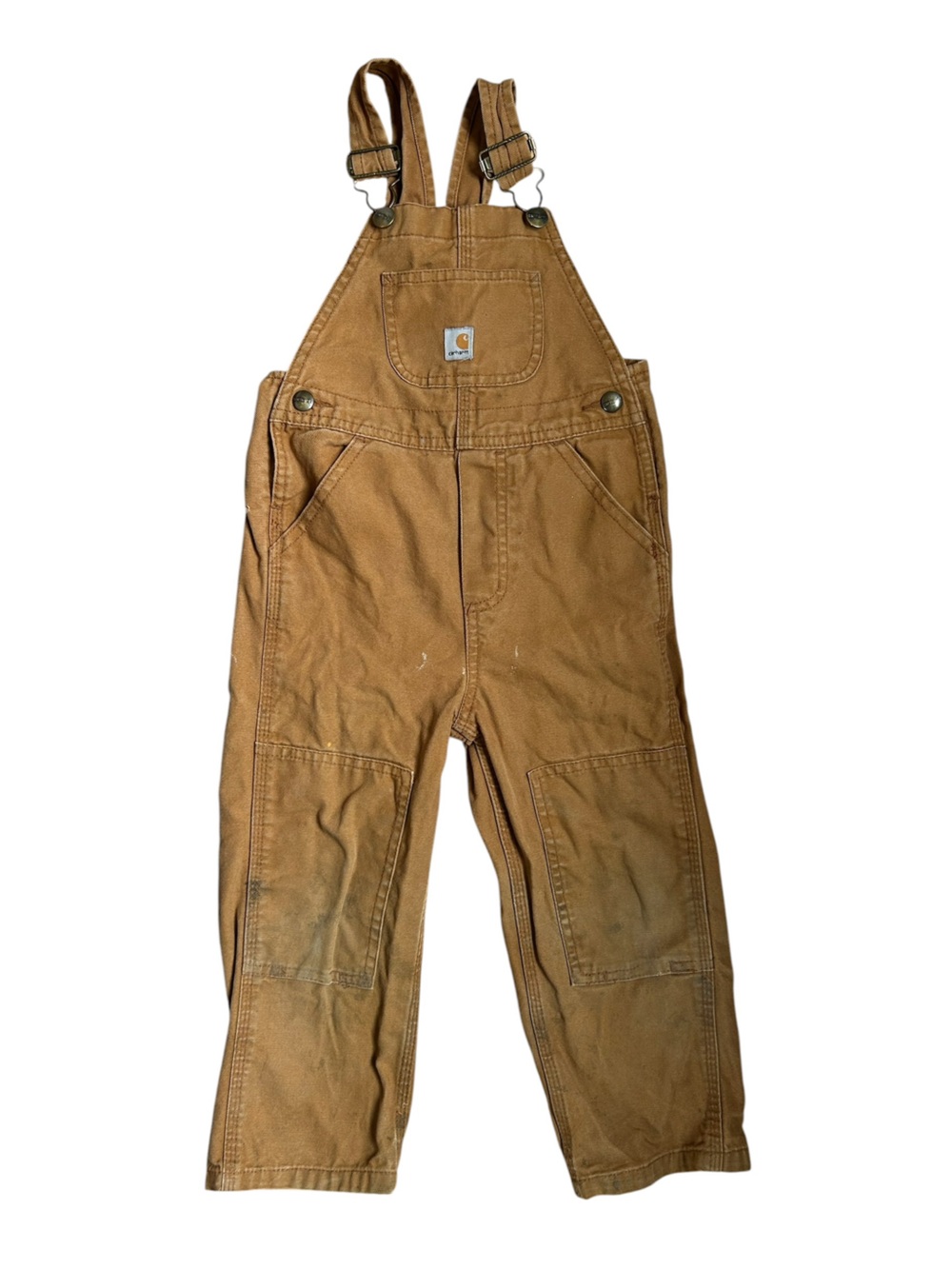 Carhartt Tan/Brown Canvas Bib Overalls